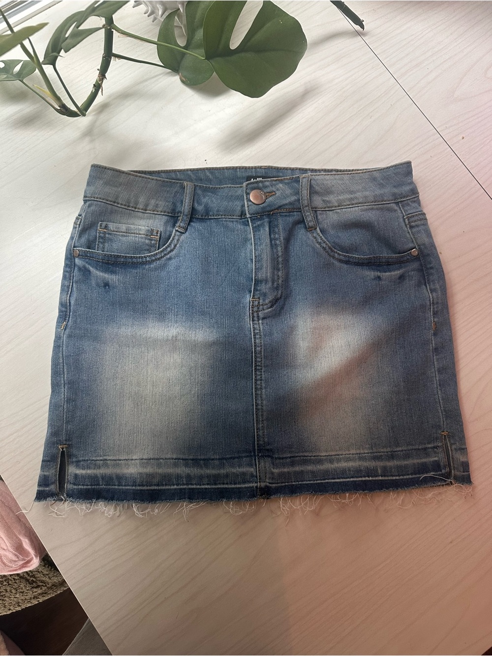 Dollhouse Light Blue Washed Denim Mini Skirt y2k grunge
